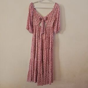Code X Mode Pink Floral Dress With Tie In The Back Size S
